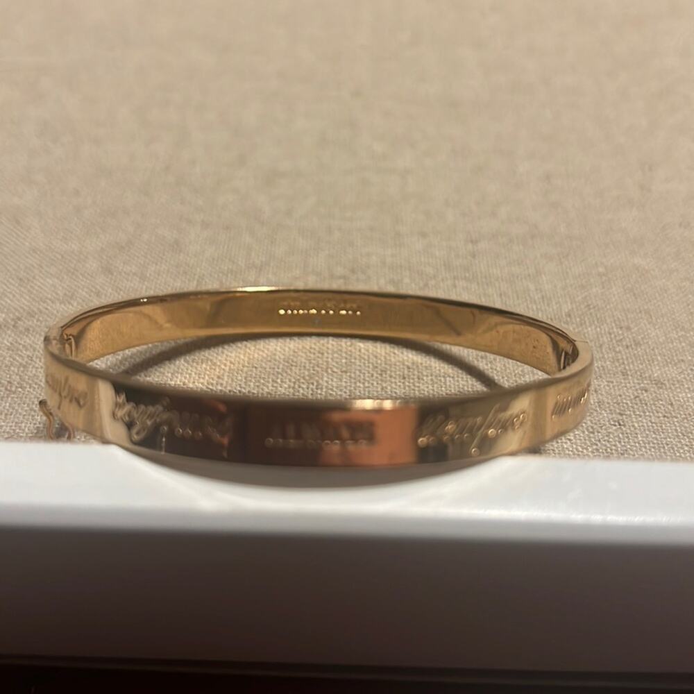 Stella and Dot Rose Gold Inspirational Always Be You Quote Hinged Bangle Y2K